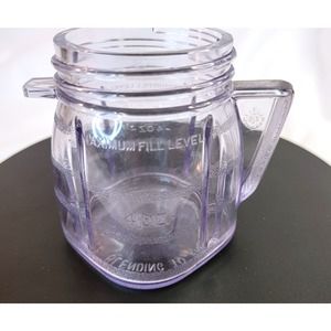 Osterizer Blender 8oz 1/2pt Mini Blend Plastic Jar Storage Container Metal Lid